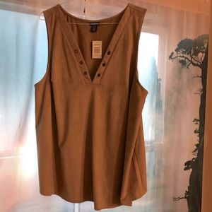 Torrid Camel Suede tank top. NWT